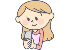 スマホを見る女性イラスト